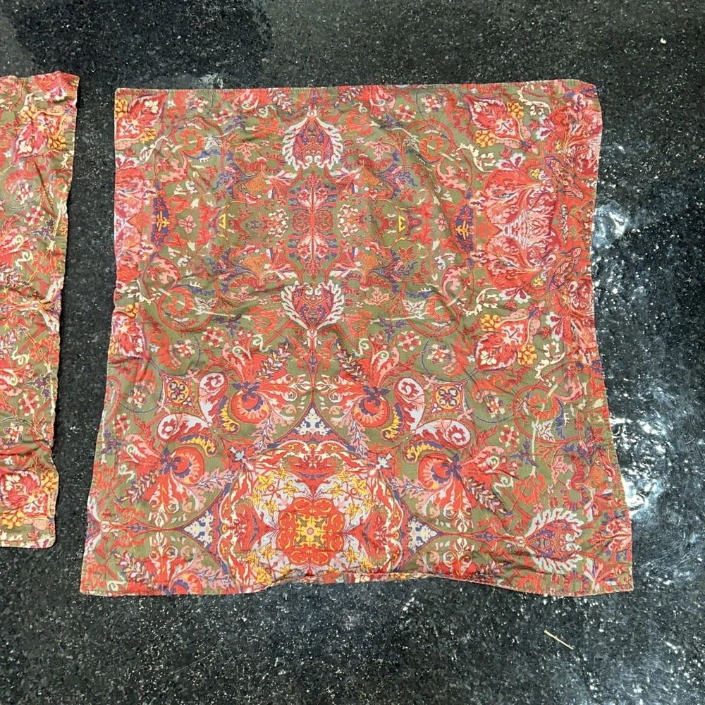 Ralph Lauren Galahad Lot Of 2 27x27 Accent‎ Sham Pillow Cover Square Decorative
